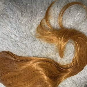 Mustard color synthetic wig